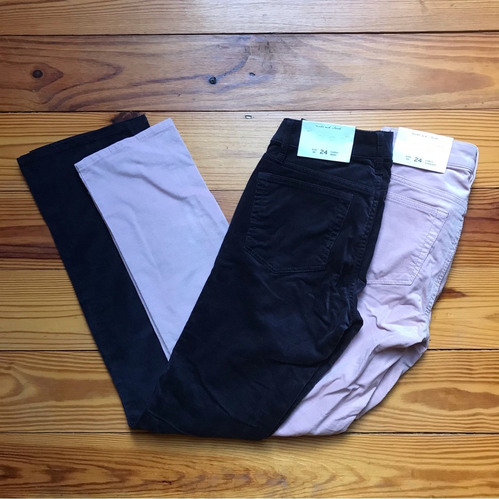 Loft Pink Navy Curvy Straight Corduroy Bundle, NWT, 24/00
